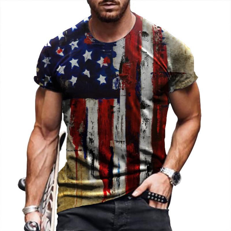 3D Digitaldruck Herren T-Shirt, lässig, Rundhals, kurzärmelig