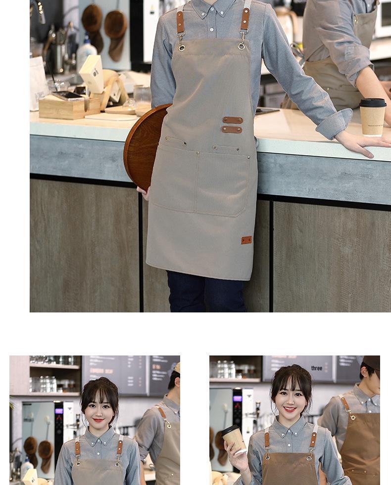 Waterproof Oil-Proof Canvas Apron for Coffee Shop and Kitchen Use