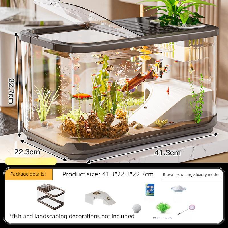Breeding Container Fish Tank Turtle Tank Aquarium Living Room Balcony Ecological Terrariums Transparent Goldfish Tank Products