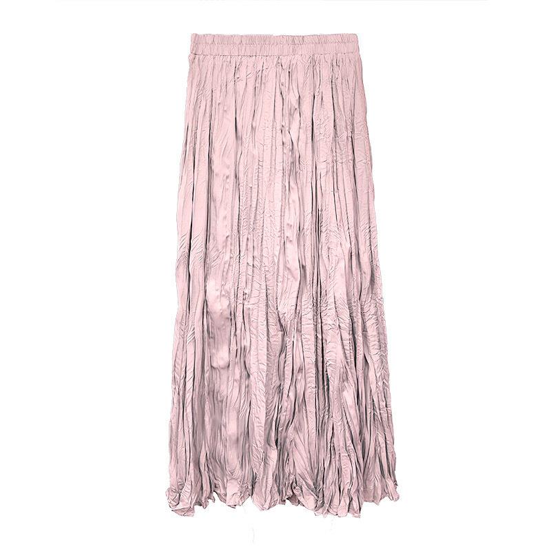 Extended crushed skirt Women's dance long skirt Korean high temperature setting pleated skirt Elegant pleated skirt