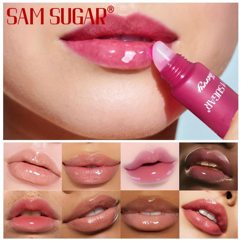 SAM SUGAR 5 Colori Burrocacao Idratante Specchio Lucidalabbra Rosa Labbra Guava Vaniglia Torta al Caffè Odore Rossetto Olio Trasparente Trucco