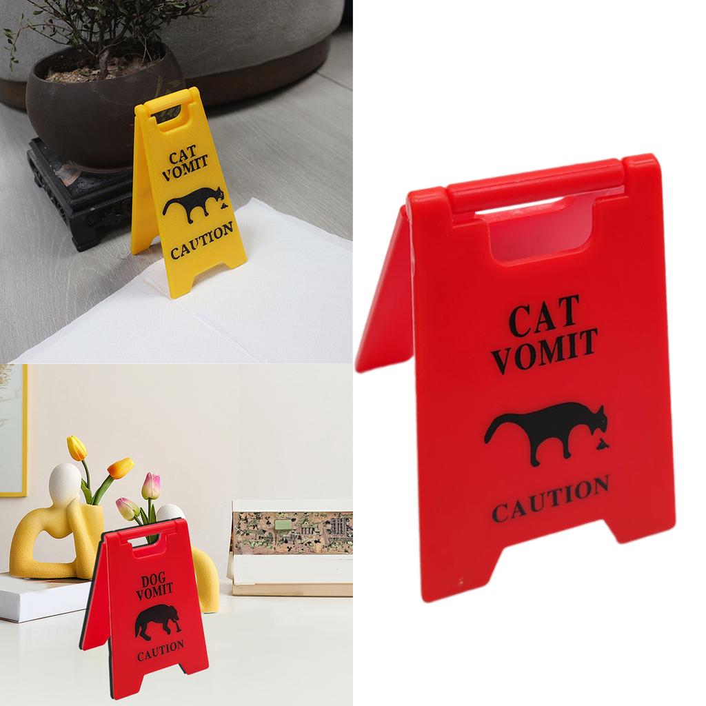 Humorous Cat Vomit Sign Desk Decoration Dogs Vomit Sign Perfect For Pet Owners And Animal Clinics Cat Humor Decors
