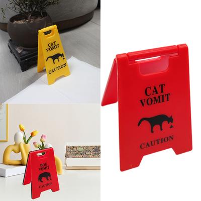 Yellow Cat And Dog Vomit Alert Sign Durability Waterproof Dogs Vomit Sign Home And Garden Decors Cat Lover Gift