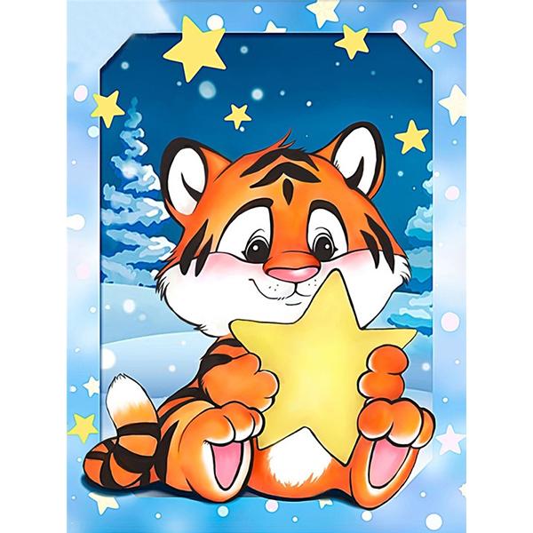 

5D алмазная живопись тигр животное полная круглая алмазная вышивка мультяшная мозаика стразы картина набор для вышивки крестом Настенный декор Full Round 20x30CM