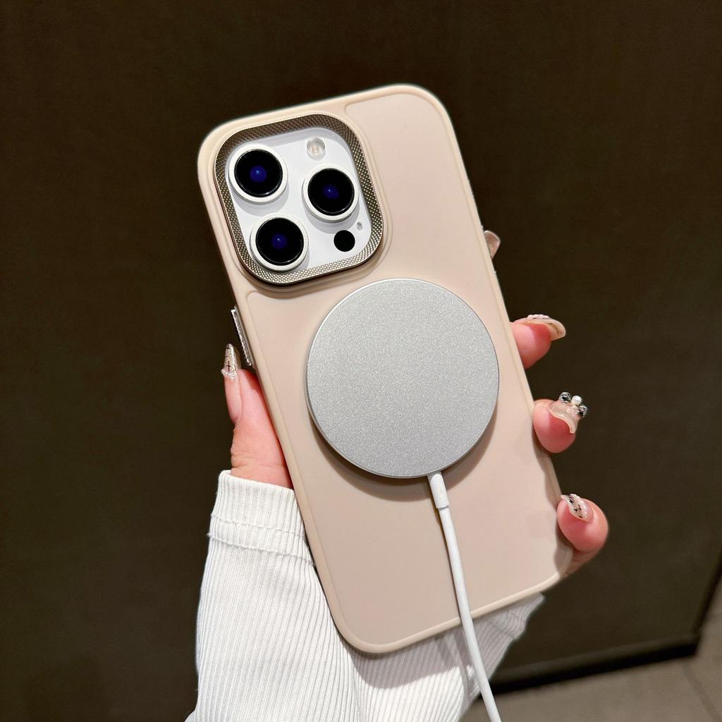 Applicable To IPhone16PRO Thin Ring Magnetic Suction Phone Case Apple 15 Thread Lens Matte 14 Protective Cover