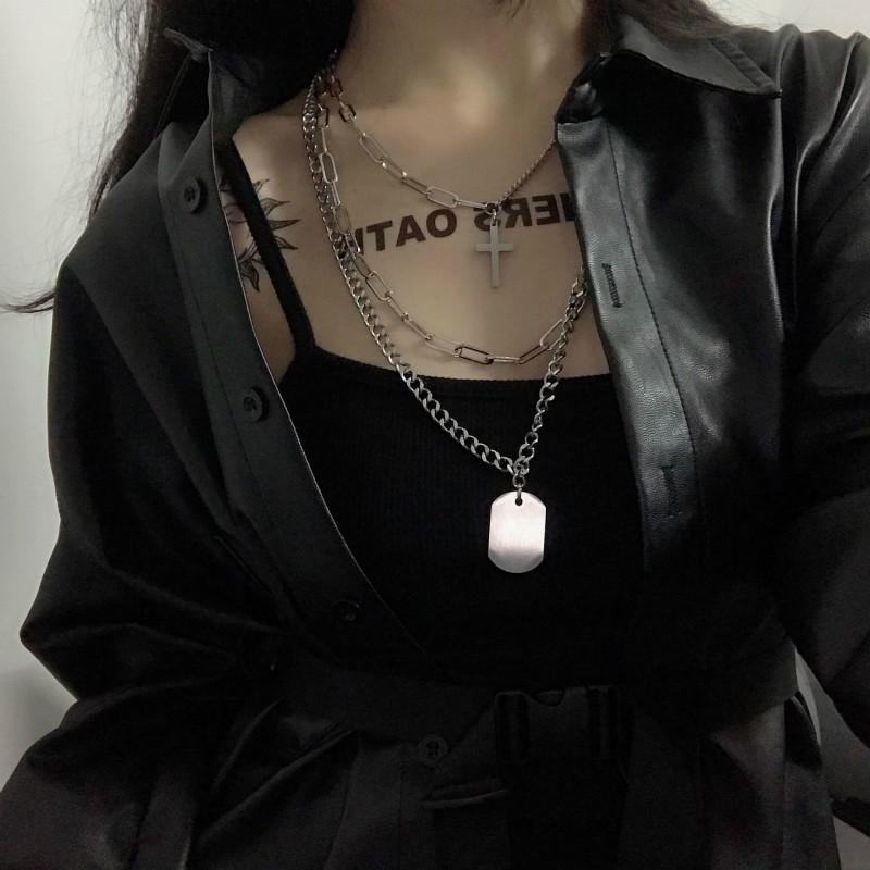 Women Couple Multi-layer Cross Necklace 