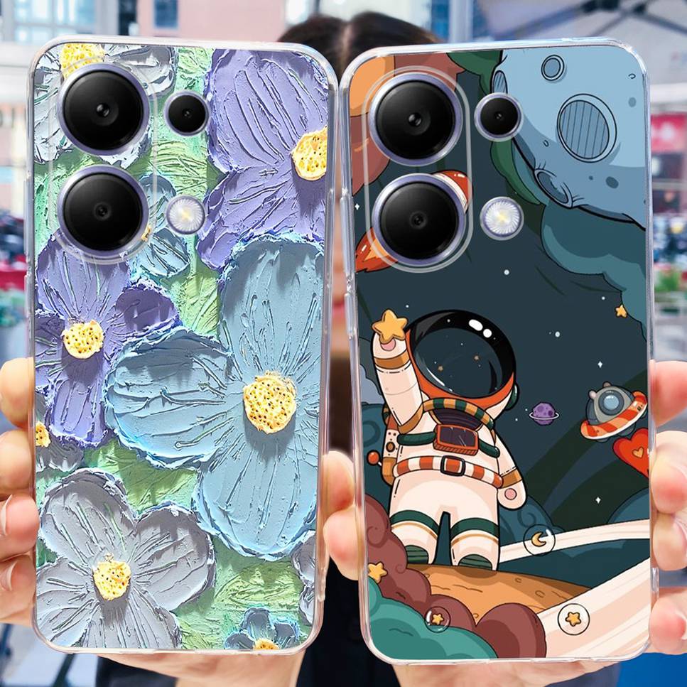 For Xiaomi Redmi Note 13 Pro 4G Case Beautiful butterfly flower TPU Soft Silicone Cover For Xiaomi Poco M6 Pro Bumper Phone Case