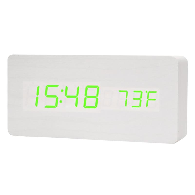 Silent LED Retro Wooden Alarm Clock - Creative and Luminous for Bedroom or Living Room