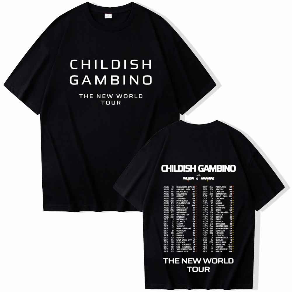 Women s Childish Gambino The World Tour T-shirt Women O-neck Summer Casual Shirt Oversized T Shirt for Regular Printing S