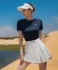 Over Golf Pocket Pleated Wrap Skirt (White)