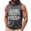 Men's Sleeveless Hoodie Tank Top Casual Loose Fit Graphic Print Summer Muscle Shirt Lightweight Breathable Fabric Comfortable