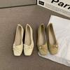 French square head shallow mouth flat shoes 2025 spring new late evening breeze gentle pregnant women soft sole single shoes popular women's shoes