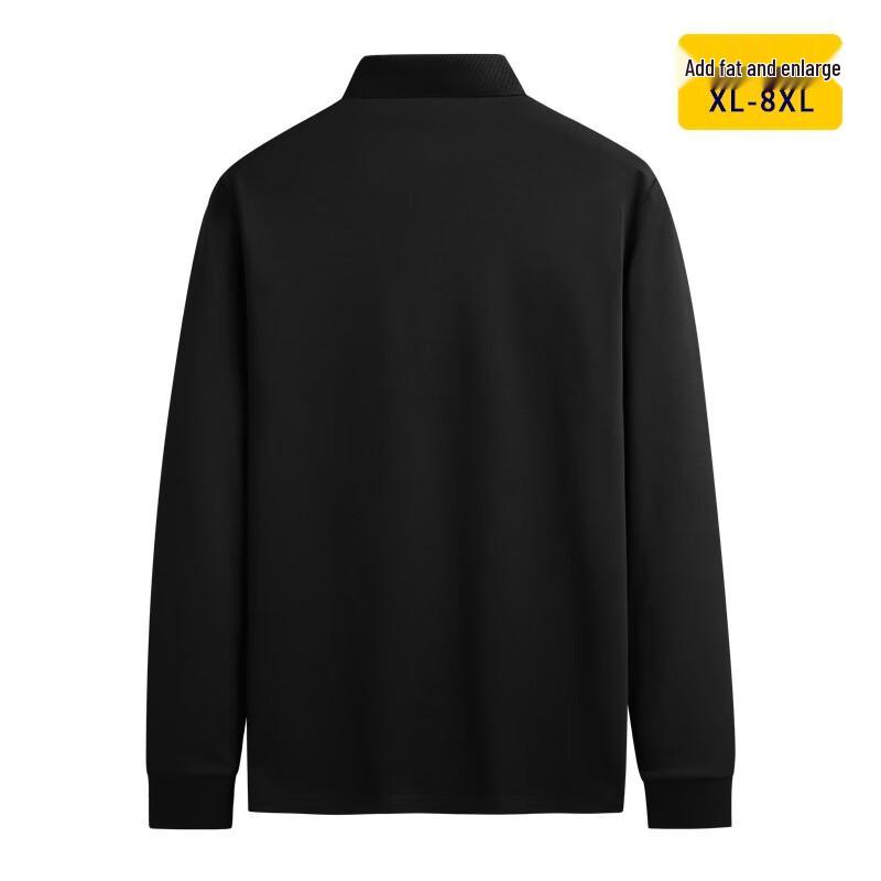 Men's Plus Size Embroidered Long Sleeve Polo Shirt