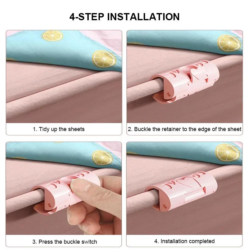 6/12 Pcs Anti-Slip Clips, Plastic Bed Sheet Clips for Mattress, Curtain & Blanket Buckle Clamp, Fixing Bed Cover Clips, Strong