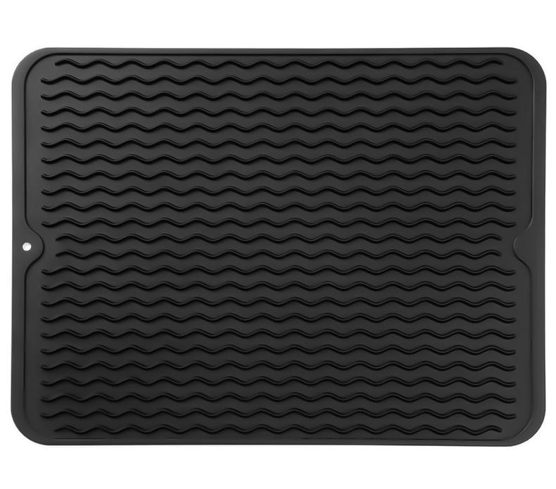 Silicone Dish Drying Mat, Non-Slip Easy Clean Sink Mat Large Heat-resistant Dish Drainer Mat for Kitchen Counter, Sink, Refriger