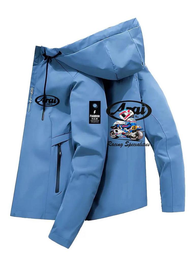 Winddichte Herren-Sportjacke – Frühjahr/Herbst-Modell mit Buchstabenprint für Bergsteiger