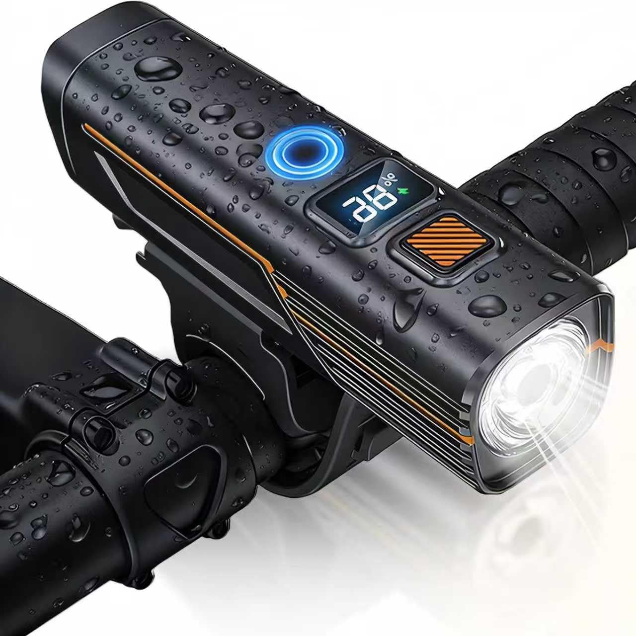 

LXCRTONE Bicycle Light with Digital Light 5 Light Easy Can also be Used as a Flashlight for Power Night and Includes Japanese Ultra-Bright, чорний