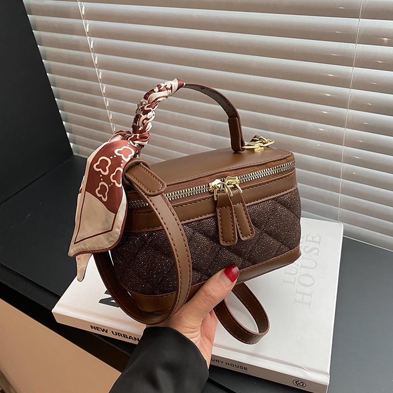 

Сумка-коробка Crowd design для женщин на весну, новая модная ретро-сумка через плечо, портативная маленькая сумка-ведро с ромбовидной сеткой