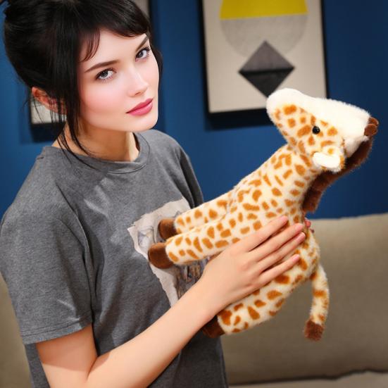 Plush Giraffe Doll Soft Cute Stuffed Giraffe Standing Plush Animal Toy Fluffy Giraffe