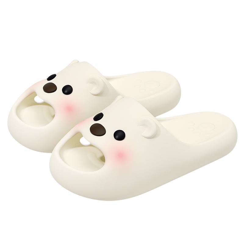 

Милые женские домашние тапочки Толстая подошва ЭВА Комнатные шлепанцы Мягкие Удобные Нескользящие тапочки Дышащие Легкие Женские тапочки для ванной 40-41 белый