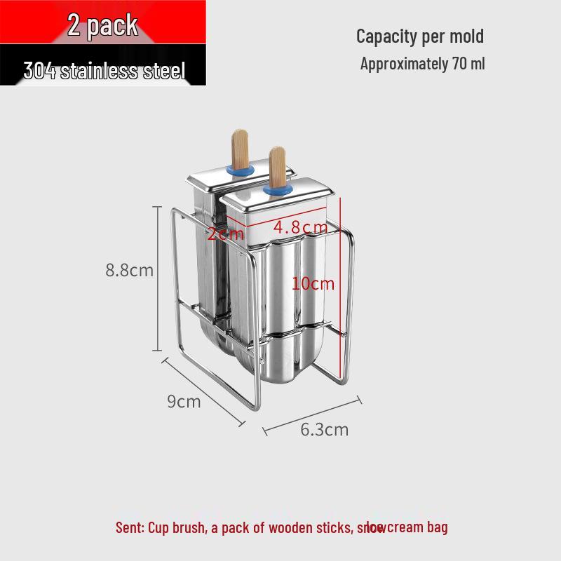 Stainless Steel Ice Cream Mold Set for DIY Popsicles Ice Cream Mold [304 Stainless Steel]