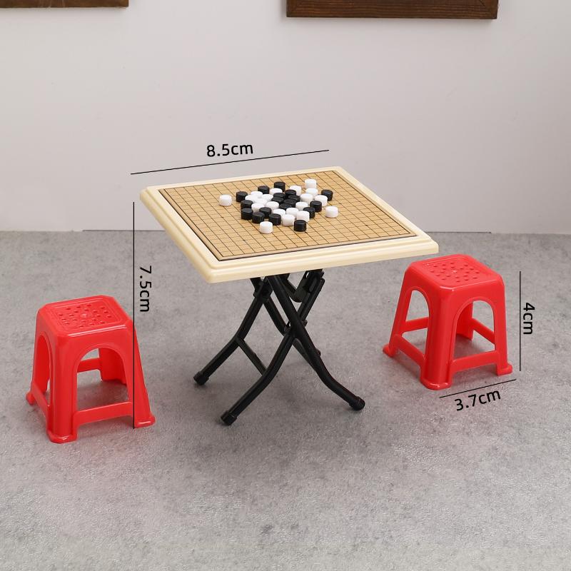 1Set Mini Gomoku Chess Flying Chess Model Dollhouse Simulation Miniature Doll House Accessories Desktop Decoration