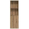 Narrow Bathroom Cabinet with Casters Artisan Oak Finish Particleboard