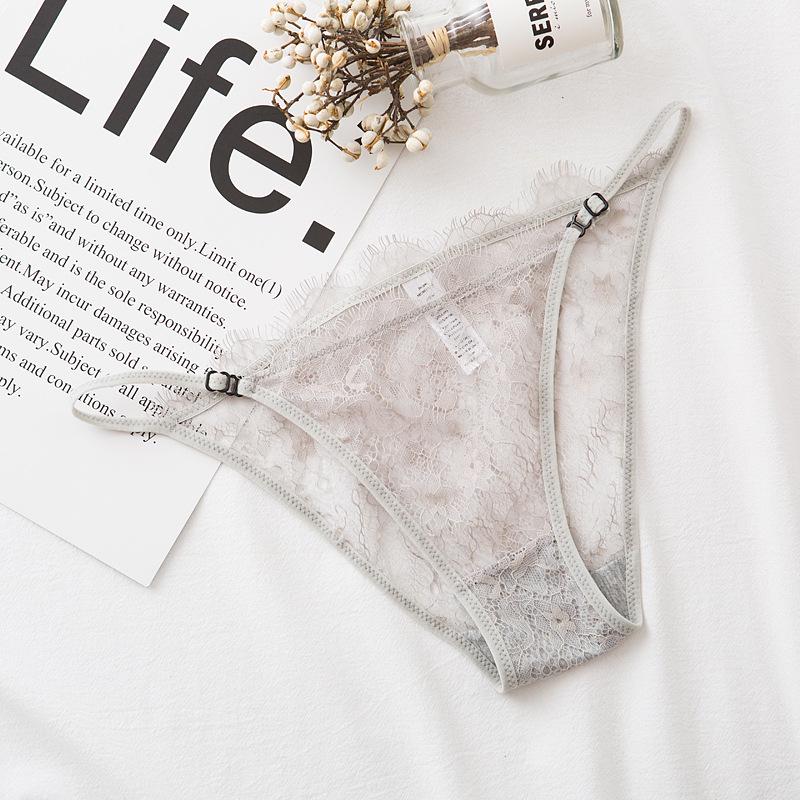 

Соблазнительные кружевные стринги, лидер продаж: Кружево ресниц, Прозрачный дизайн, Хлопковая ластовица XXL серый