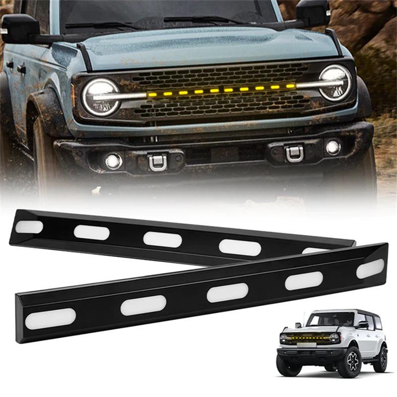 Bronco 2021+ Modification Grille: White/Yellow Line Light Style
