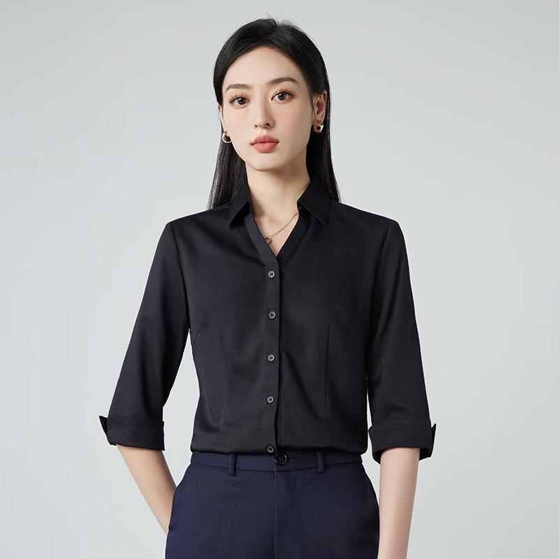 

Treluoman Women s V-Neck 3/4 Sleeve Business Blouse L