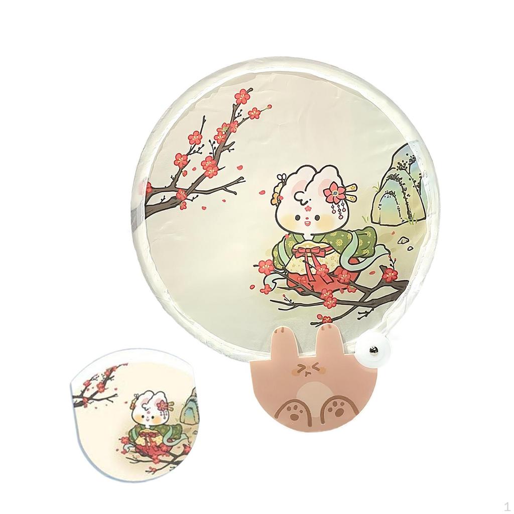 Flying Disc Fan Cute Waterproof Round Folding for Wedding Outdoor Activity