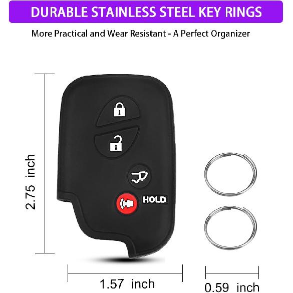 QBUC 2Pcs for Lexus GX460 RX350 Key Fob Cover, for Lexus IS250 IS350 GS450h ES350 CT200h LS460 LS600h LX570 RX450h Silicone Car Key Case Protector
