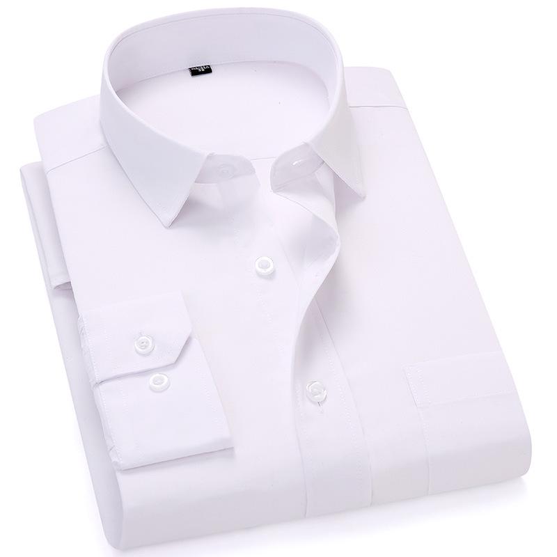 

Golden Shield Men s Iron-Free Long Sleeve White Formal Business Shirt with Embroidered Logo. 42/XXXL