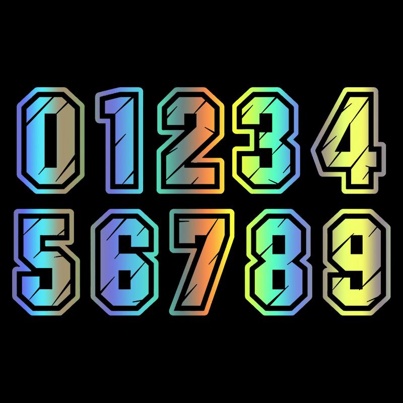 LYKX No Background Figures 0 1 2 3 4 5 6 7 8 9 Racing Number Helmet Racing Vinyl Decals Motorcycle Accessories Sticker
