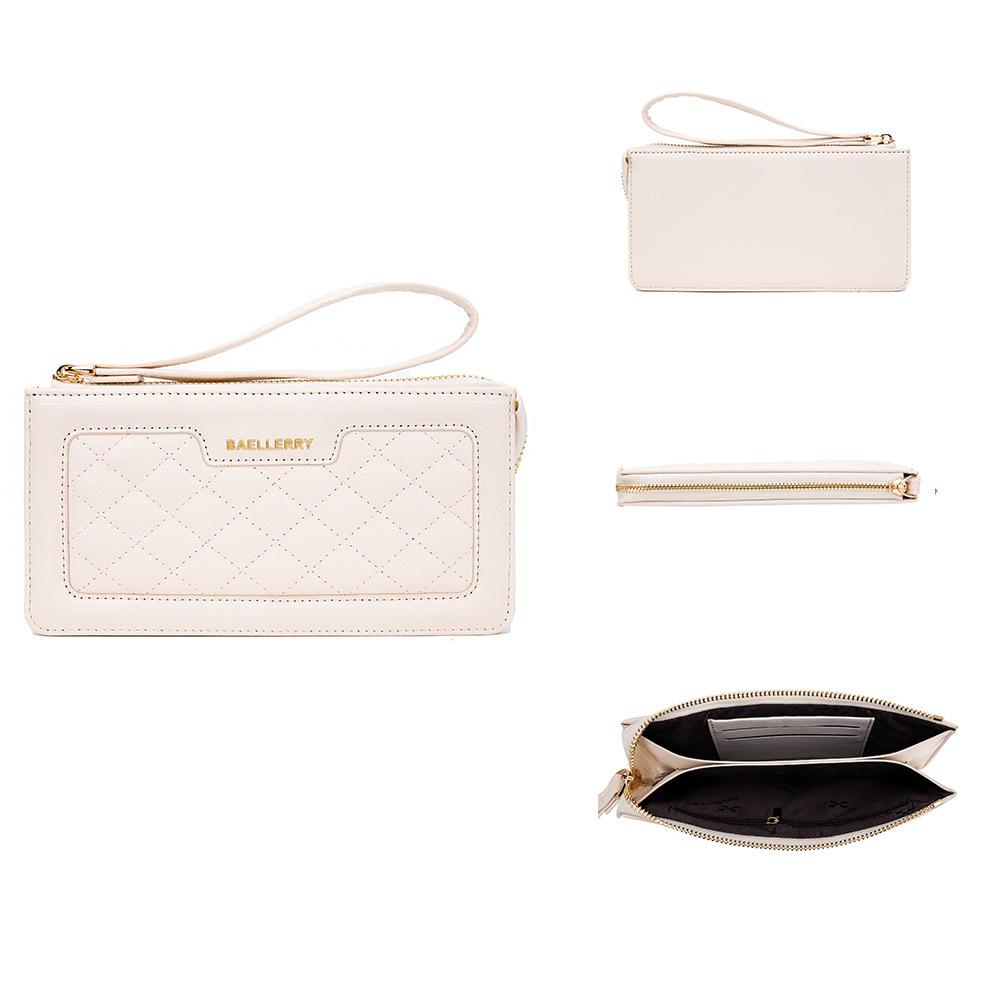 Baellerry Women's Cell Phone Bag Multi-card Slot Long Purse Zipper Coin Purse Fashion Pu Leather Wallet with Lanyard