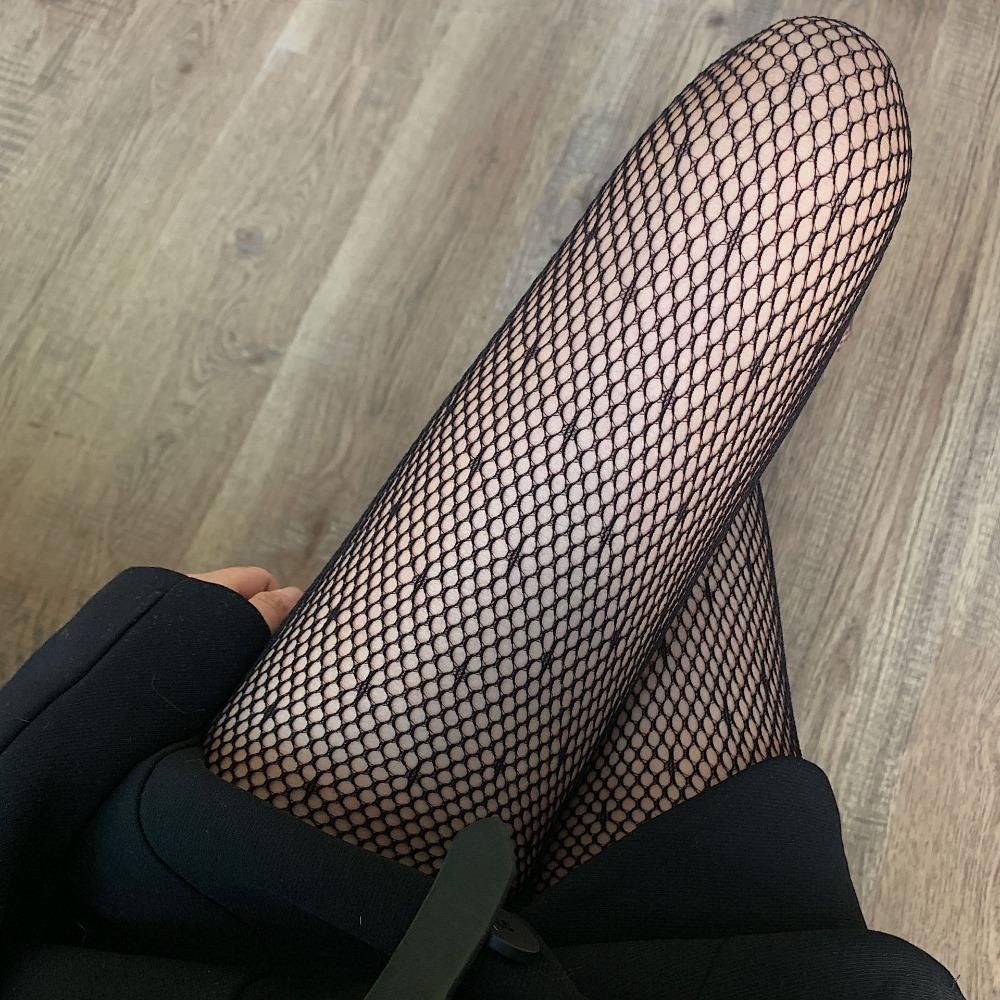 

Women s 2021 Spring and Summer New Spice Girls Ins Gypsy Fishnet Socks Sexy Black Outer Wear Hollow and Thin Bottom Socks Gypsy stars [70-62.5 kg]
