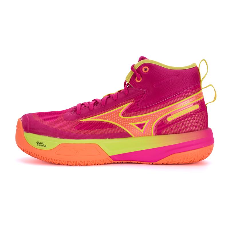 Mizuno NEO JUMP MID Cushioning Abrasion Resistant Slip Resistant Mid top Volleyball Shoes Unisex Neon Orange V1GA259842