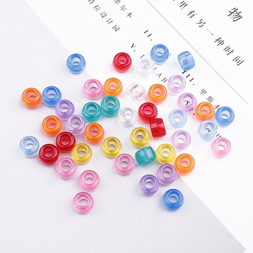 9x6mm Mixed Style Acrylic Barrel Beads for DIY Bracelet & Necklace Making
