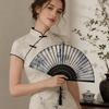 Butterfly Silk Folding Fan Bamboo Frame Decorative Hand Fan Retro Handheld  Fan  Home Decoration