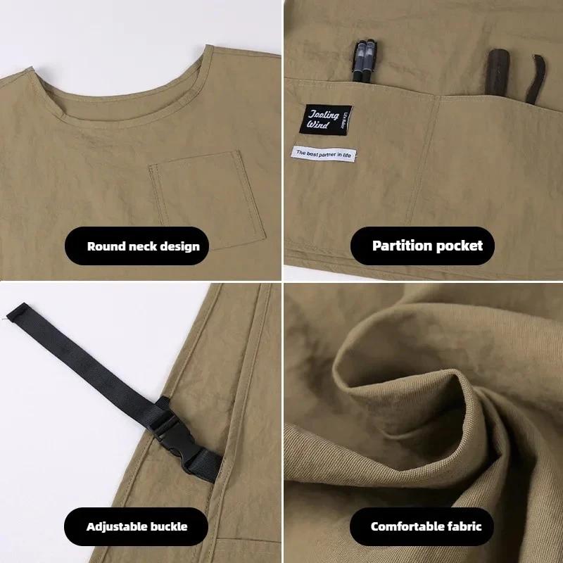 Waterproof Apron Solid Color Vest Style Apron For Cooker Chef And Servers