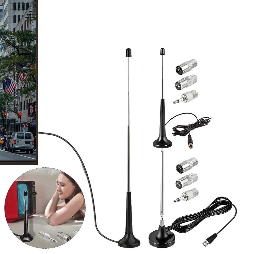 High Gains FM Telescopic Antennas with 3 Adapter DAB FM Antennas 75 Ohm TV Antenna Indoor for Household Digital FM Radio