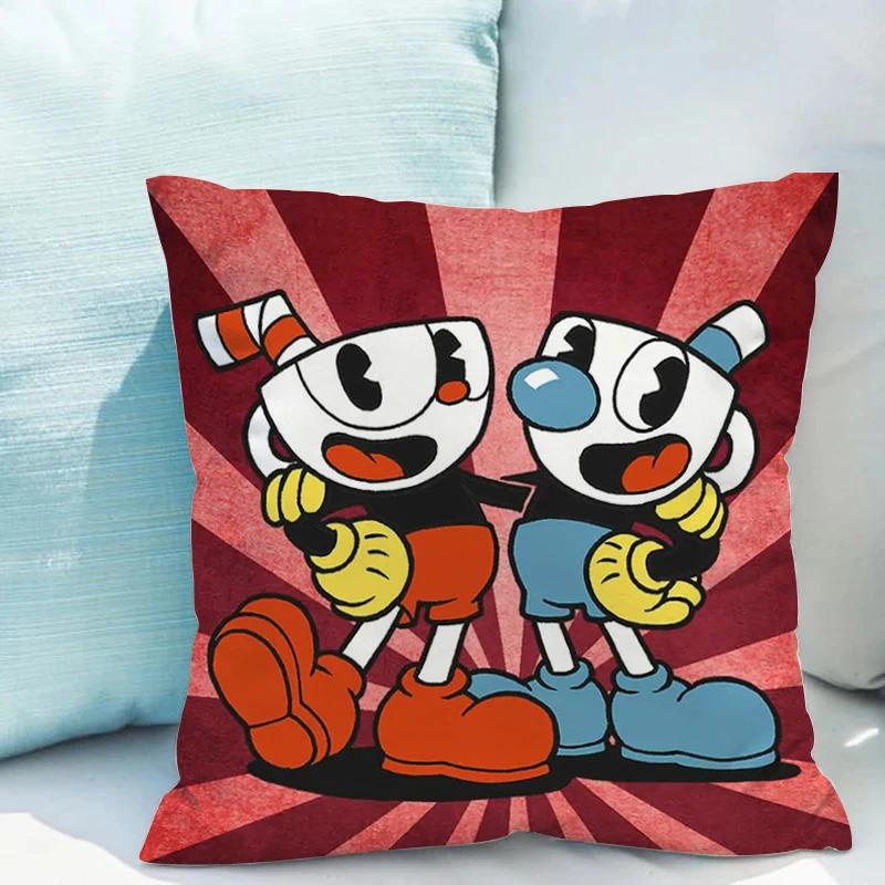 Cushion Covers 45x45 C-cuphead Ornamental Pillows for Living Room Pillowcase 40*40 Fall Decor Lounge Chairs Body Pillow Cover
