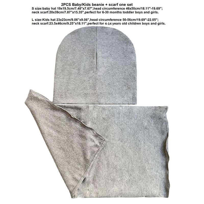 1-14Y Autumn Winter Solid Color Soft Warm Outdoor Activities Cap Scarf for Girls and Boys Infant Hats Set Children Beanies Cap