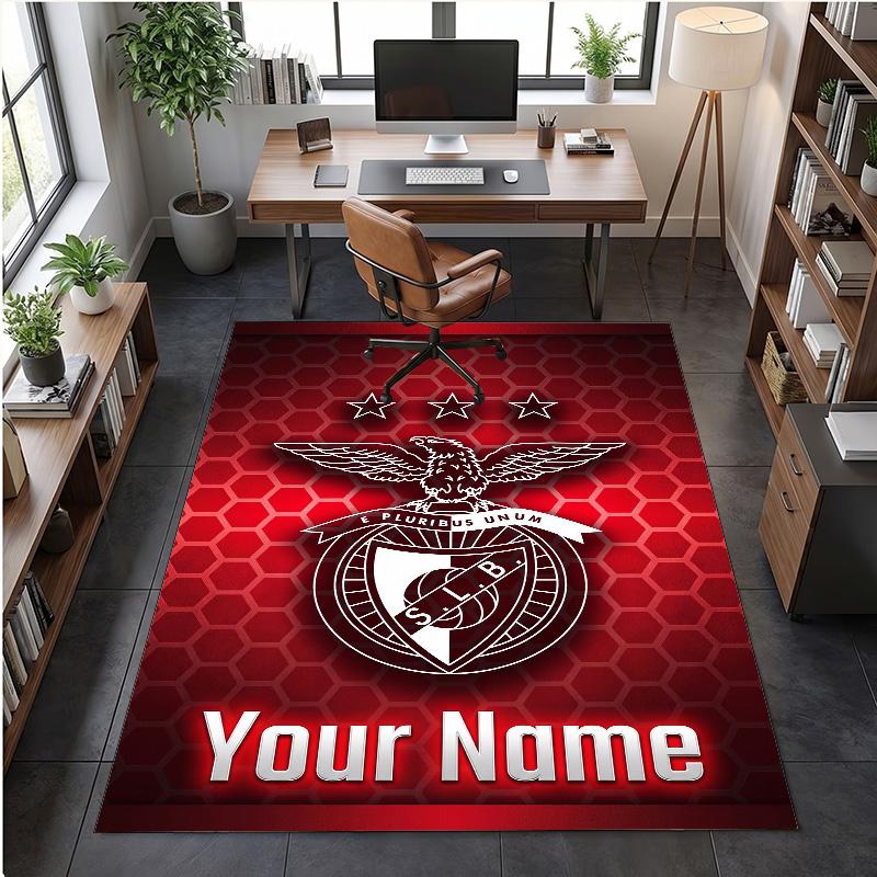 Crystal Velvet Rug Benfica FC Print Custom Name Text Floor Mat Home Decor