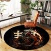 Samurai Warrior with Sword Circular Art PrintRound Non-Slip Chair Mat Chair Carpet for Office Rugs for Office Decor Gift For Valentine's Day Mother's