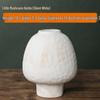 Vintage Wabi-Sabi White Concave Ceramic Vase - Handmade Minimalist Design