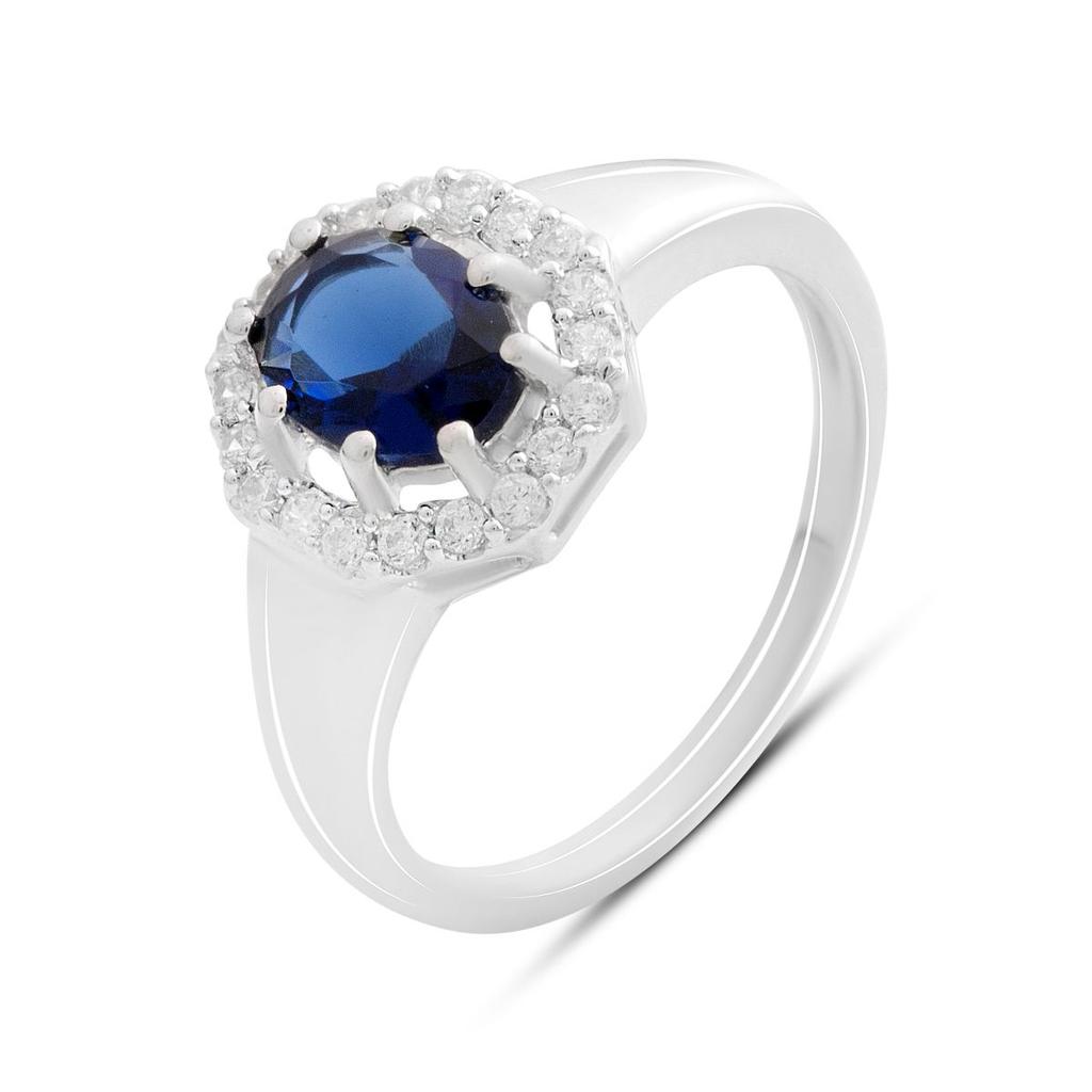 Серебряное кольцо с сапфиром nano 1.388ct, вес изделия 3,21 гр (2188865)