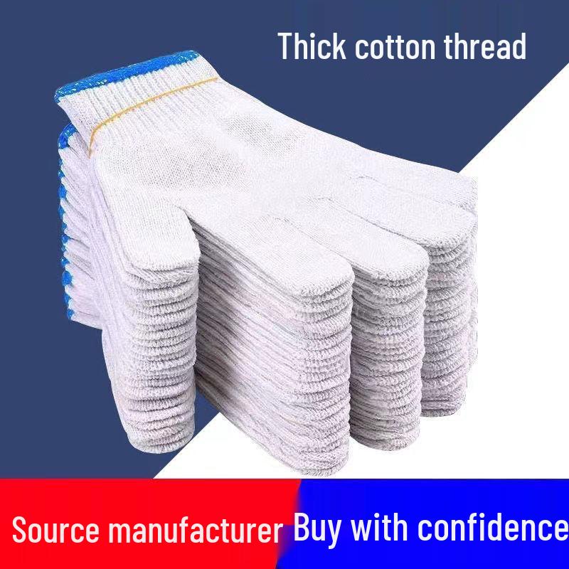 Herren Strapazierfähige Rutschfeste Arbeitshandschuhe - Dicke Baumwolle, Verschleißfest, Schützend für Baustellen.