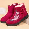 Embroidered High Boots: Warm, Non-Slip, Soft-Soled Cotton Shoes for Elderly - Ethnic Style, Perfect for Winter(Order A Size Up)
