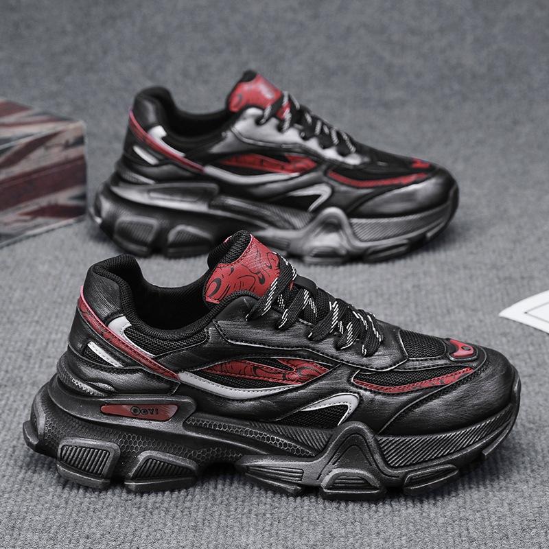 Mesh sneakers men's casual dad shoes men's autumn 2024 new men's shoes platform heightening shoes student